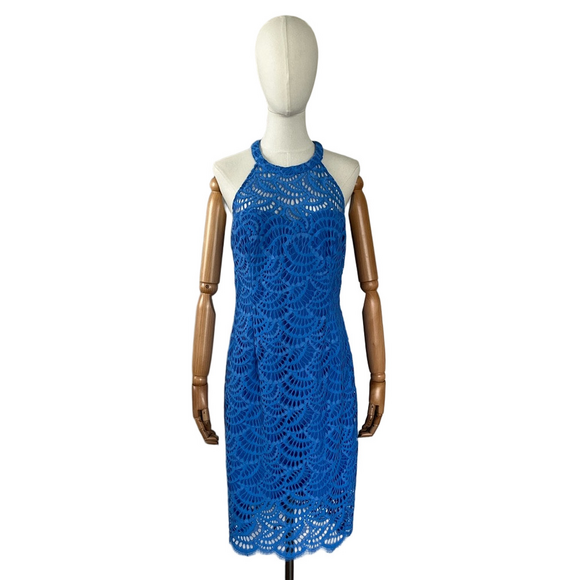 Lilly Pulitzer Kenna Dress Bennet Blue Lace Size 8 - Picture 2 of 11